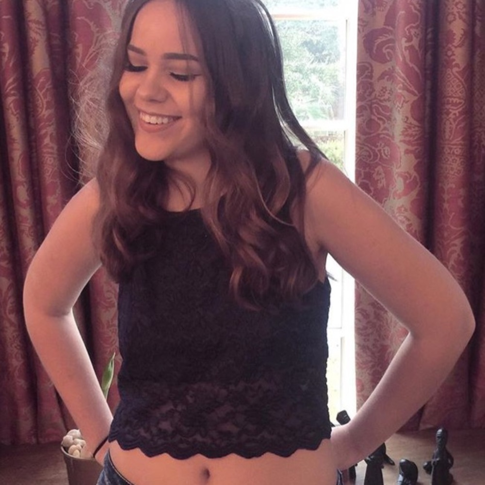 Free people navy crop top